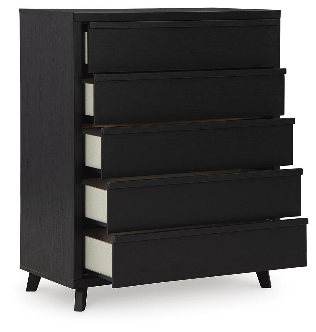 Danziar Panel Bed Set - King, Dresser, Mirror and Chest