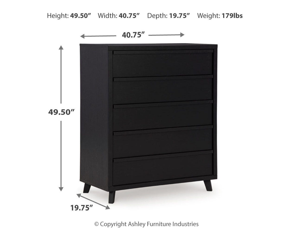Danziar Panel Headboard Set - King, Dresser, Mirror and Chest