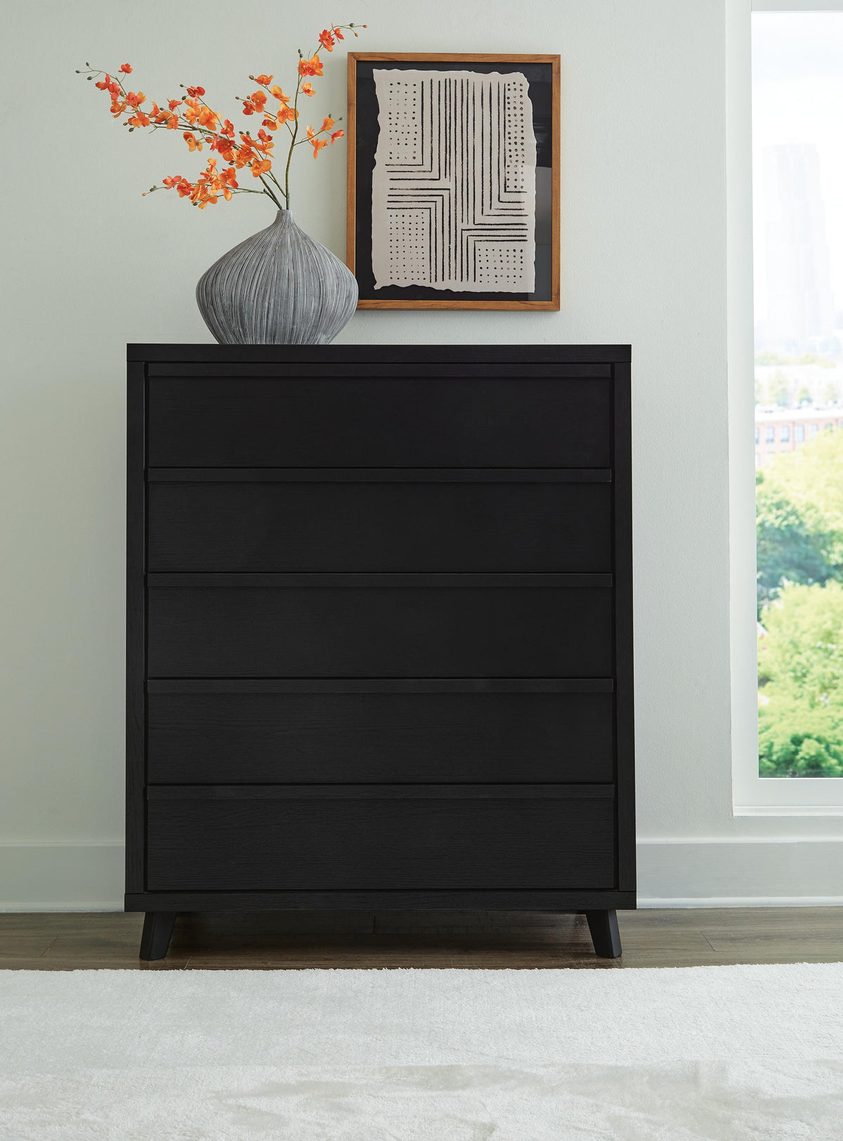 Danziar Panel Headboard Set - King, Dresser, Mirror and Chest
