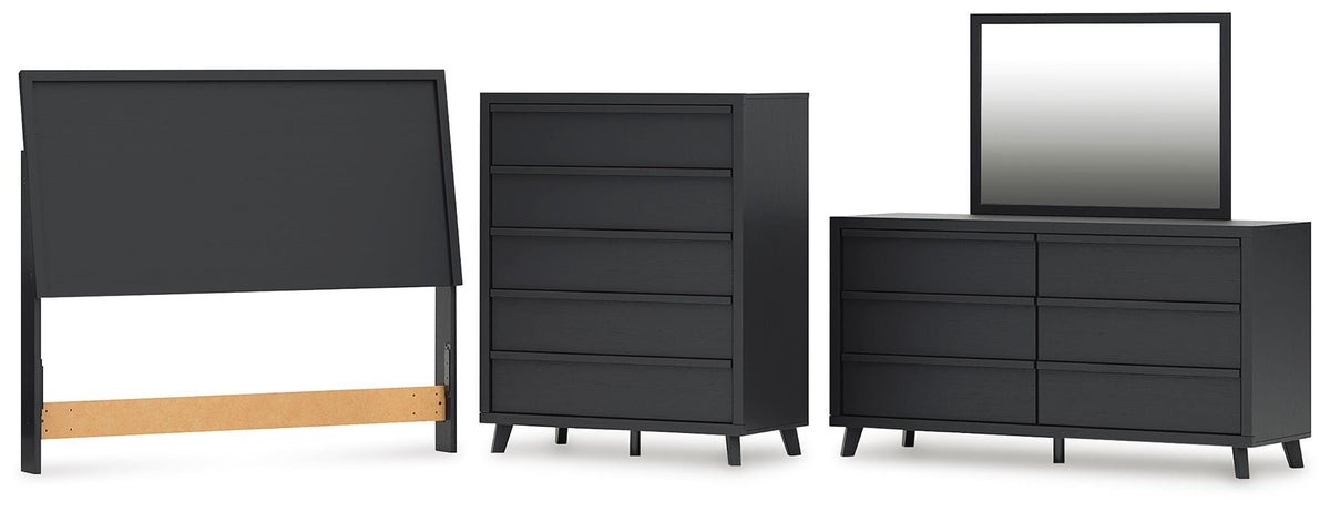 Danziar Panel Headboard Set - Queen, Dresser, Mirror and Chest