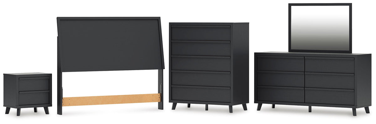 Danziar Panel Headboard Set - Queen, Dresser, Mirror, Chest and Nightstand
