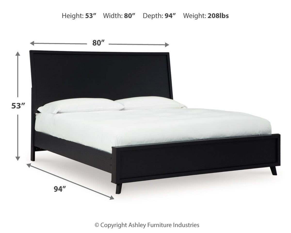 Danziar Panel Bed Set - King, Dresser, Mirror and 2 Nightstands