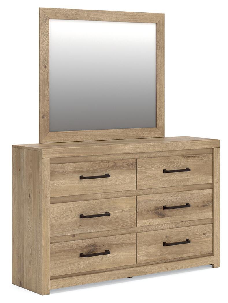 Brozmont Full Panel Bed, Dresser and Mirror