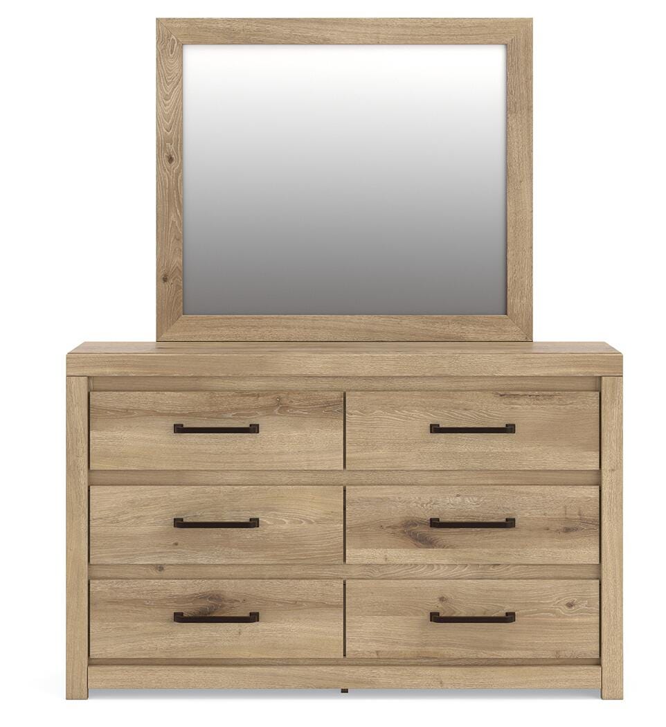 Brozmont Full Panel Bed, Dresser and Mirror