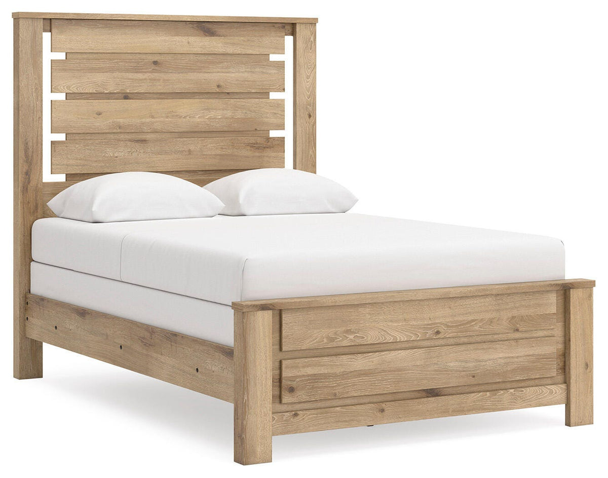 Brozmont Full Panel Bed, Dresser and Mirror
