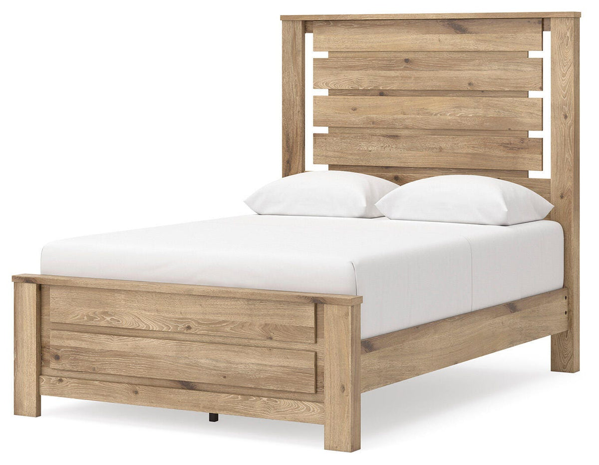 Brozmont Full Panel Platform Bed, Dresser and Mirror