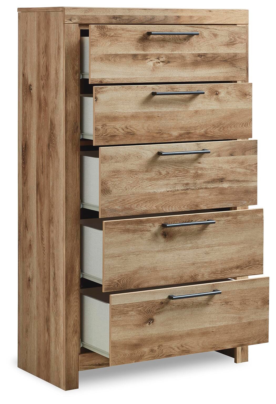 Hyanna King Panel Bed, 2 Chests and 2 Nightstands