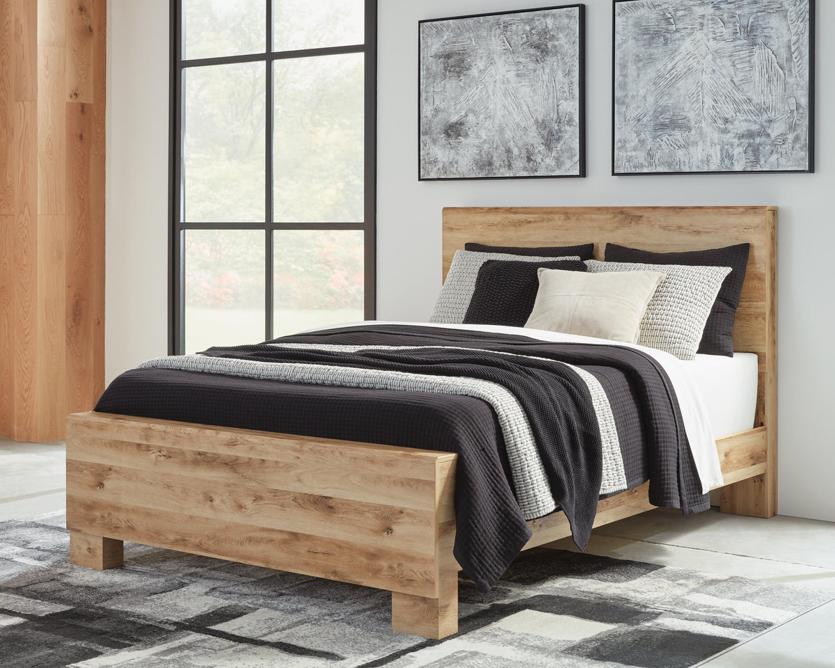 Hyanna King Panel Bed, Dresser, Mirror, and Nightstand