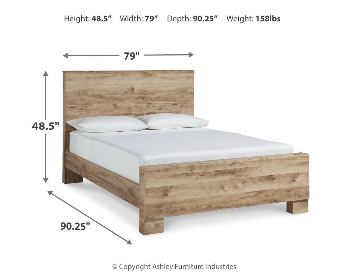 Hyanna King Panel Bed, Dresser, Mirror and 2 Nightstands