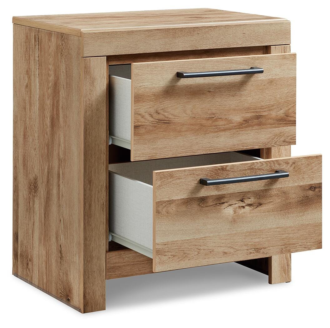 Hyanna Queen Panel Bed with Storage, Dresser, Mirror and Nightstand