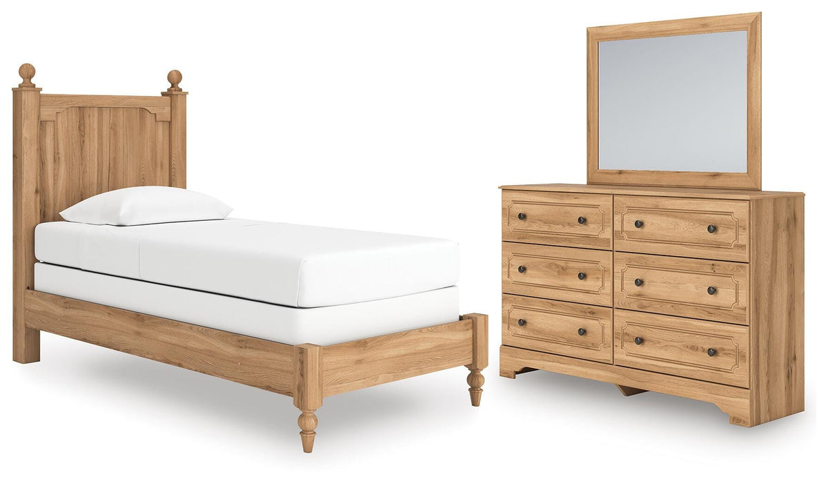Aleaport Twin Panel Bed, Dresser and Mirror