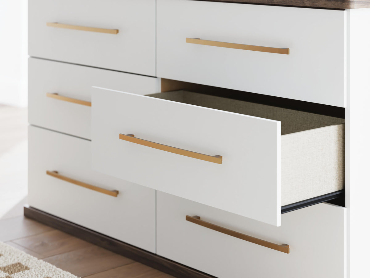 Kendanport King Upholstered Bed, Dresser and Nightstand