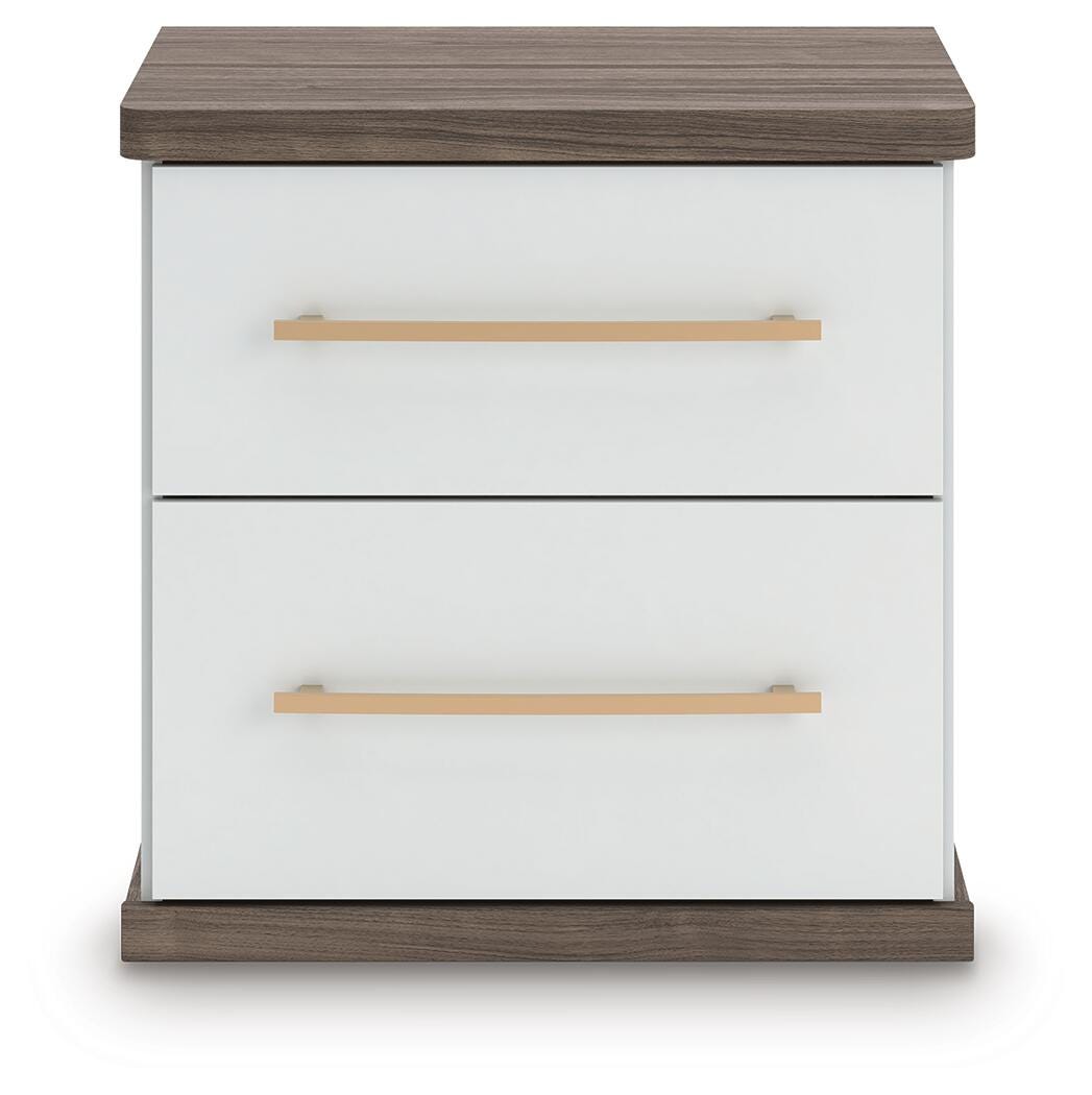 Kendanport Queen Upholstered Bed and 2 Nightstands