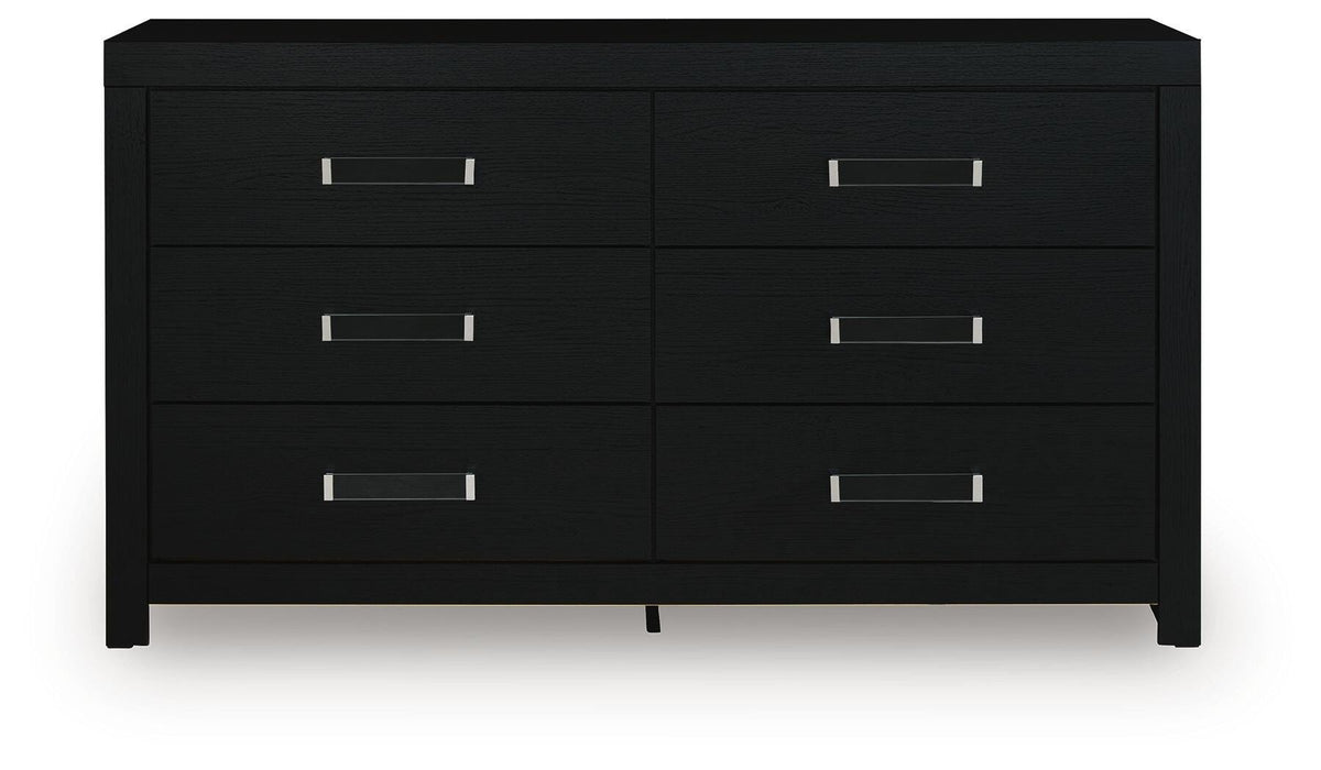 Maeling Queen Upholstered Panel Bed, Dresser and Nightstand