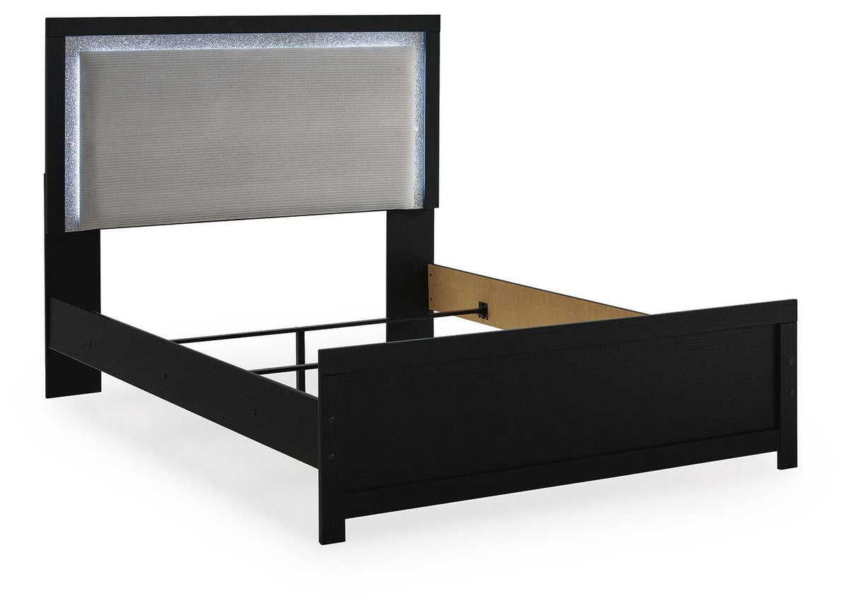 Maeling Upholstered Panel Bed - Black, Queen