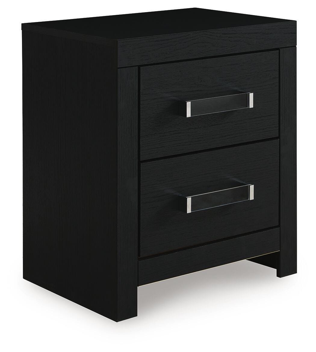 Maeling Queen Upholstered Panel Bed, Dresser and Nightstand