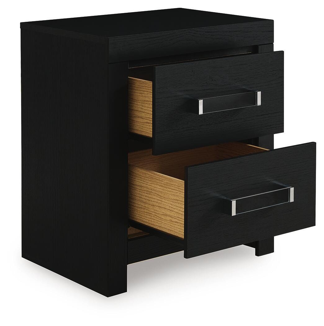 Maeling Queen Upholstered Panel Bed, Dresser and Nightstand