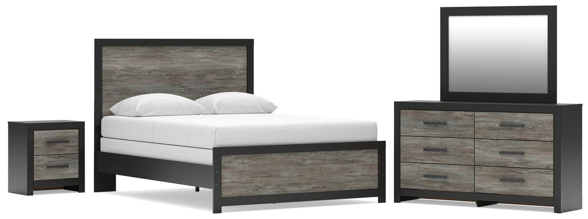 Broachmyn Queen Panel Bed, Dresser, Mirror and Nightstand