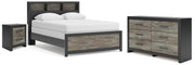 Broachmyn Queen Bookcase Panel Bed, Dresser and Nightstand
