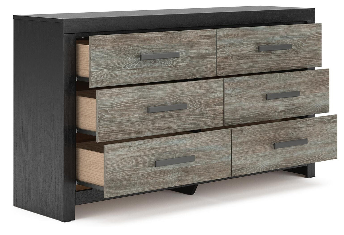 Broachmyn Queen Bookcase Panel Bed, Dresser and Nightstand