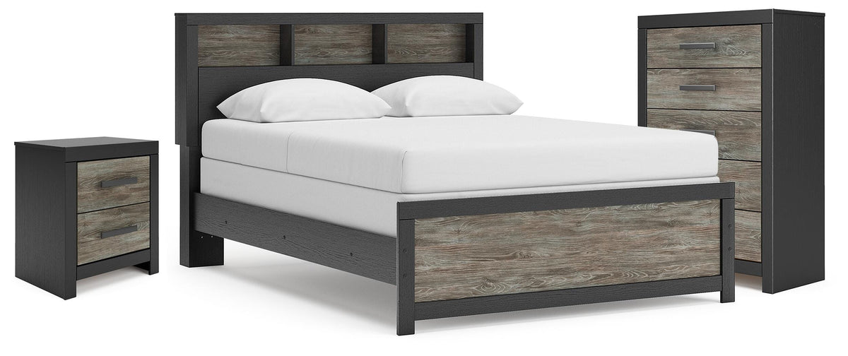 Broachmyn Queen Bookcase Bed, Chest and Nightstand