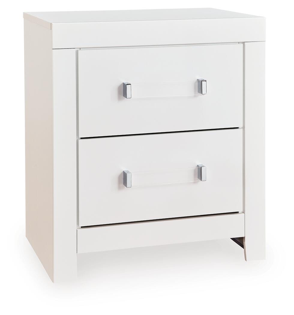 Maeling Queen Upholstered Panel Bed, Dresser and Nightstand