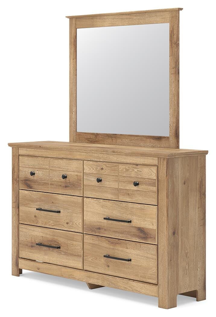 Makidern King Panel Bed, Dresser, Mirror and 2 Nightstands