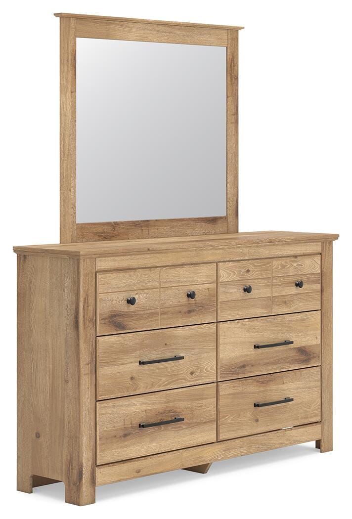 Makidern Full Panel Storage Bed, Dresser and Mirror