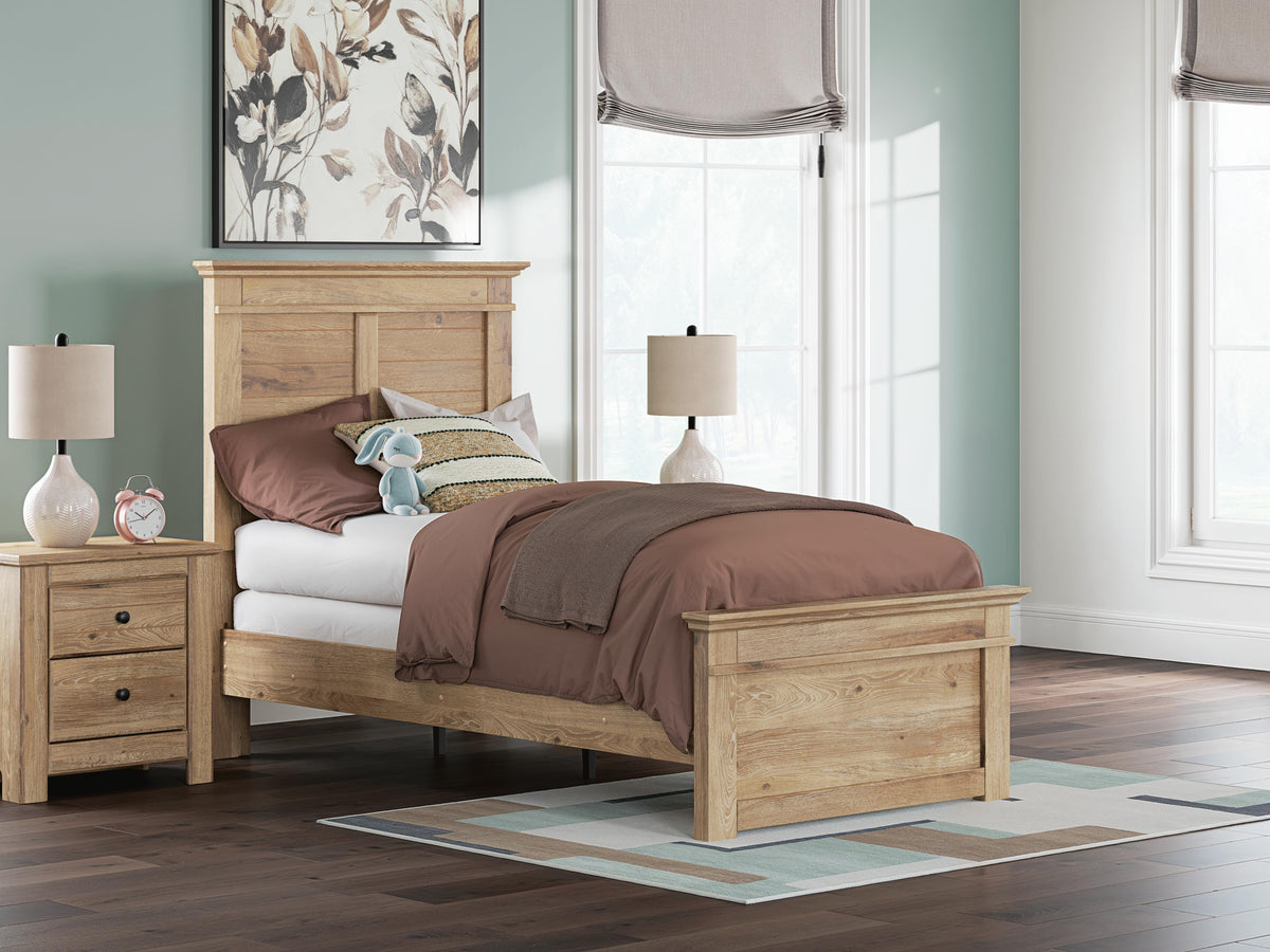 Makidern Twin Panel Bed, Dresser and Mirror
