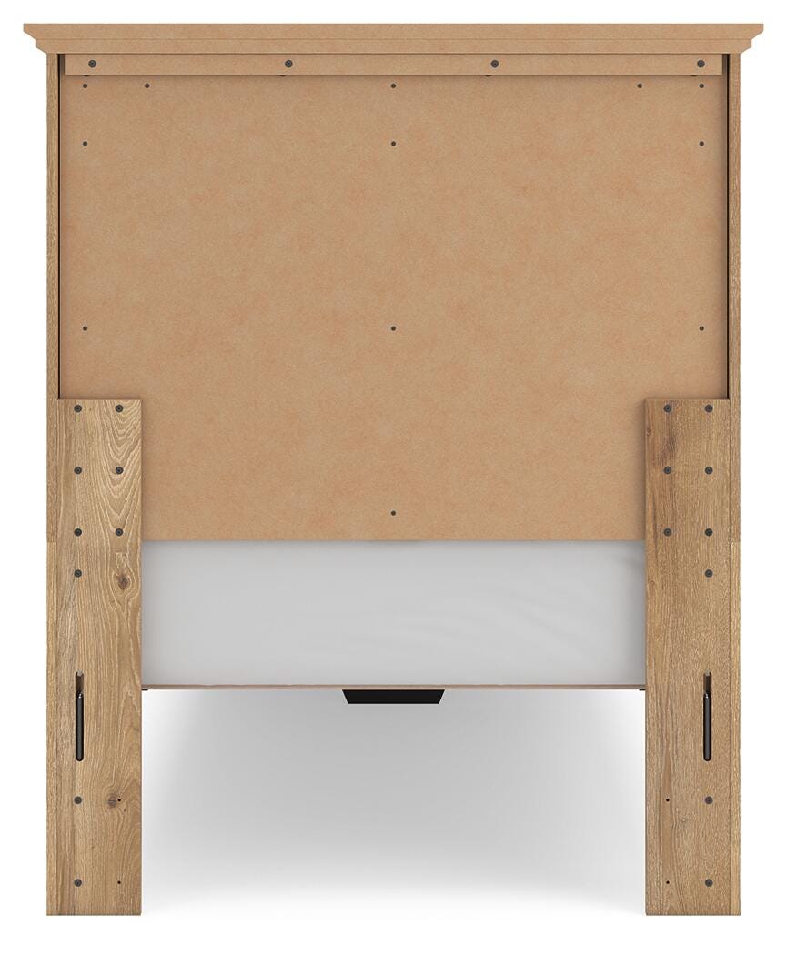 Makidern Twin Panel Storage Bed, Dresser and Mirror