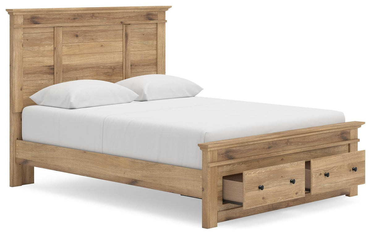 Makidern Queen Panel Storage Bed, Dresser and Mirror
