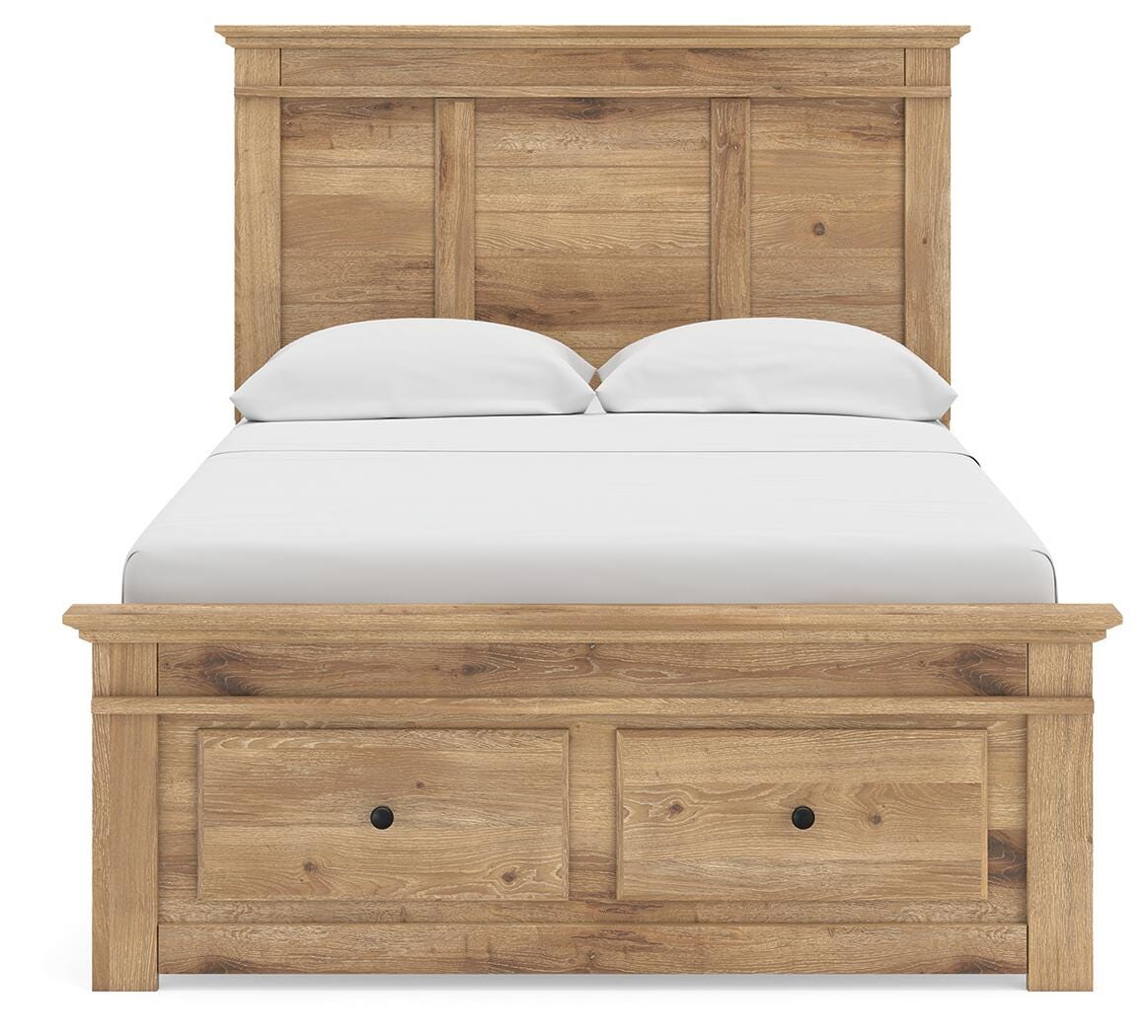 Makidern Full Panel Storage Bed, Dresser and Mirror