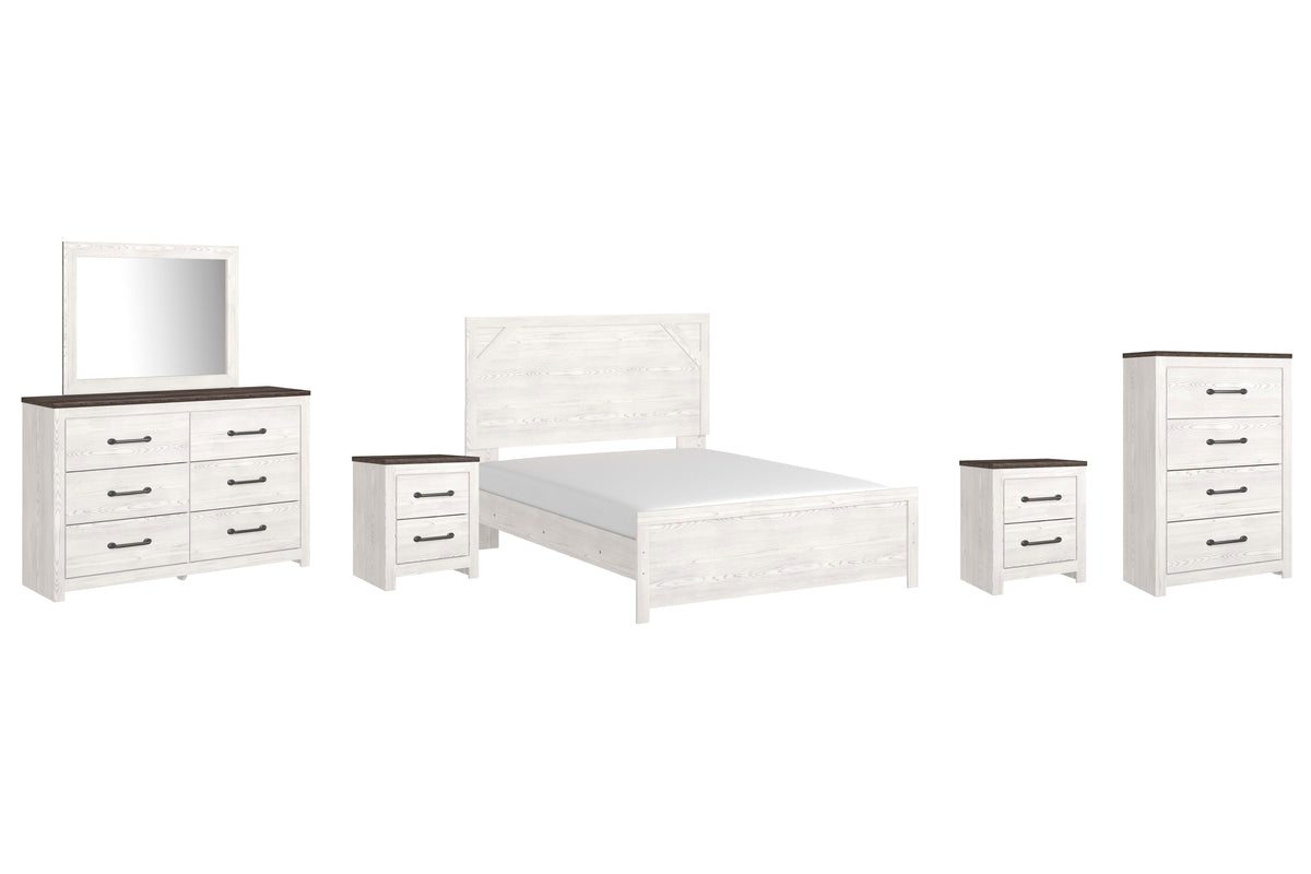 Gerridan Queen Panel Bed with Dresser, Mirror, Chest and 2 Nightstands