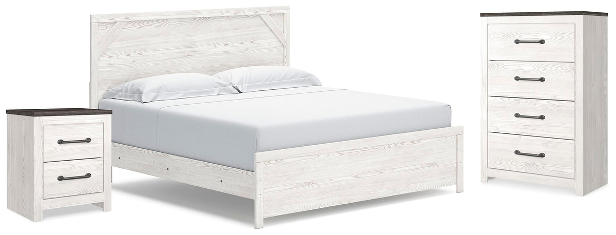 Gerridan King Panel Bed, Chest and Nightstand