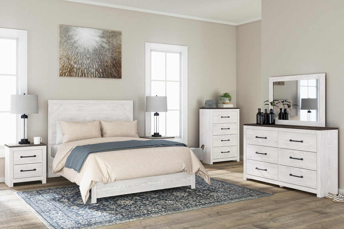 Gerridan Queen Panel Bed with Dresser, Mirror, Chest and 2 Nightstands