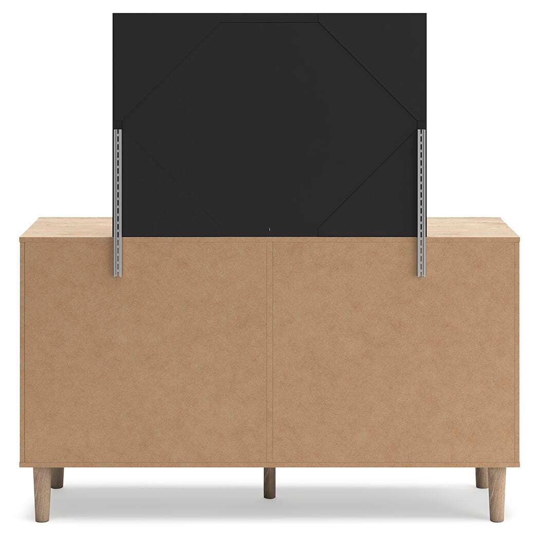 Cielden Queen Upholstered Bed, Dresser and Mirror