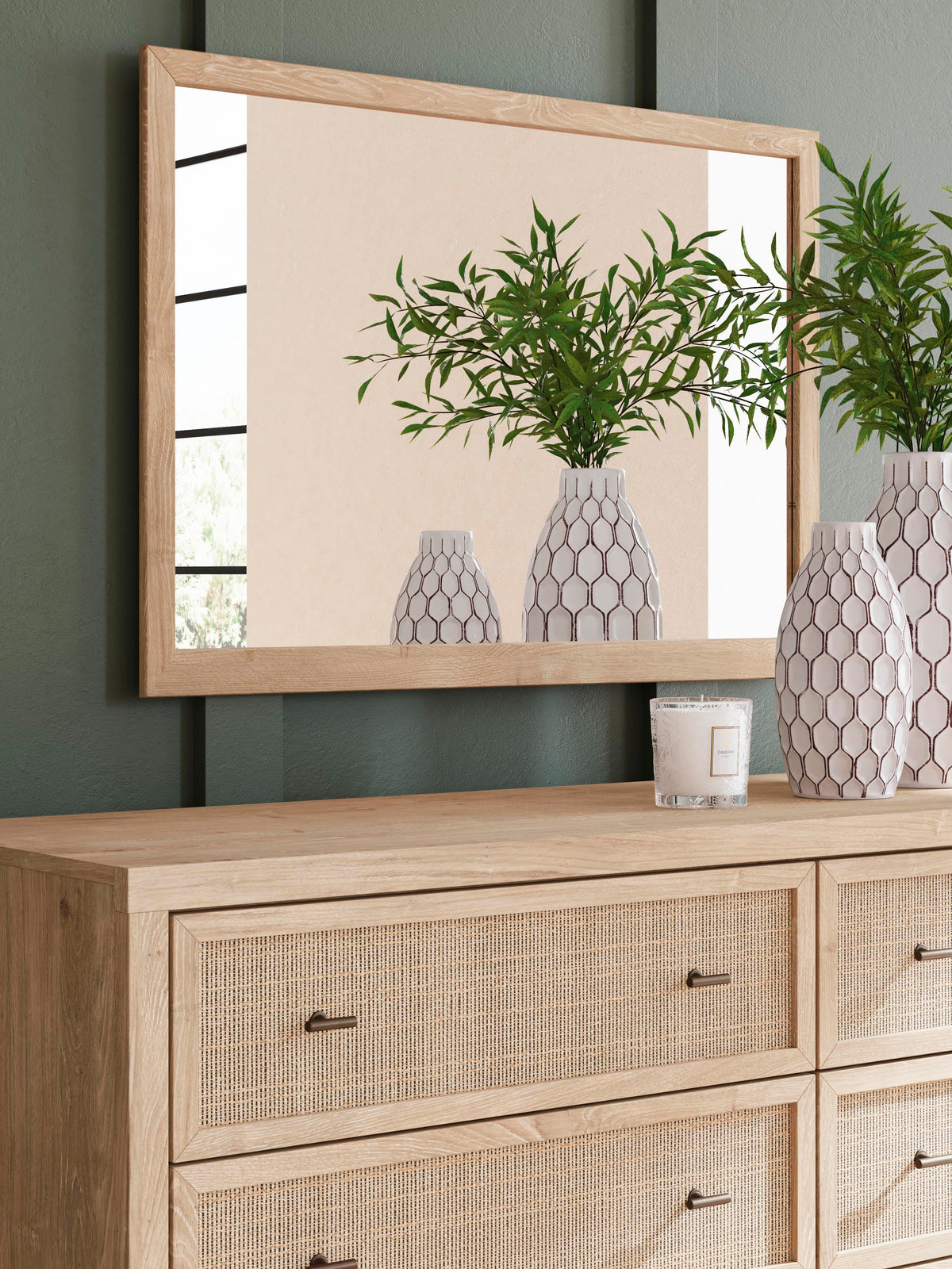 Cielden Panel Headboard Set - Queen, Dresser and Mirror