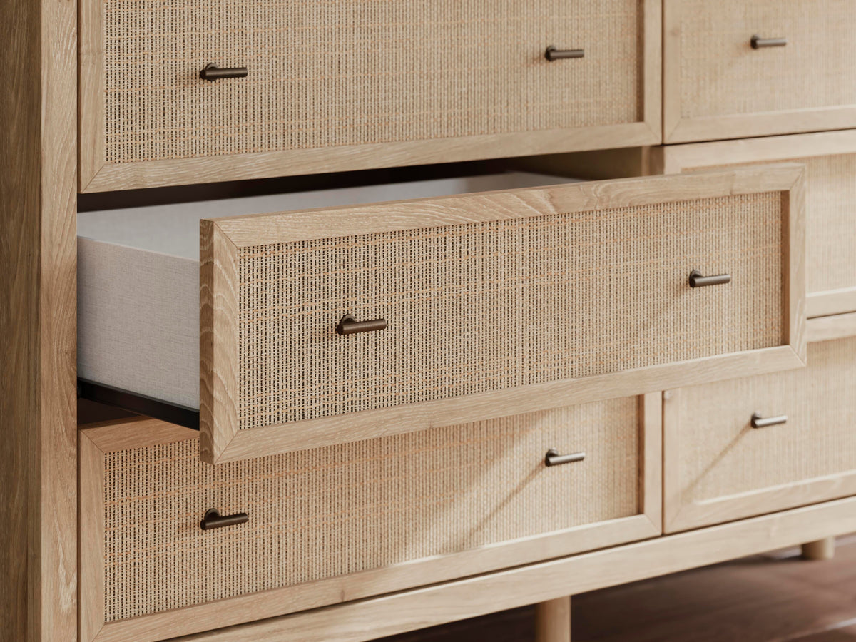 Cielden Upholstered Panel Bed Set - Dresser
