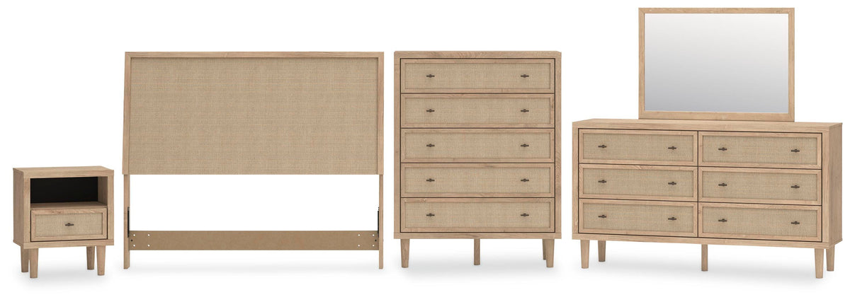 Cielden Panel Headboard Set - Queen, Dresser, Mirror, Chest and Nightstand