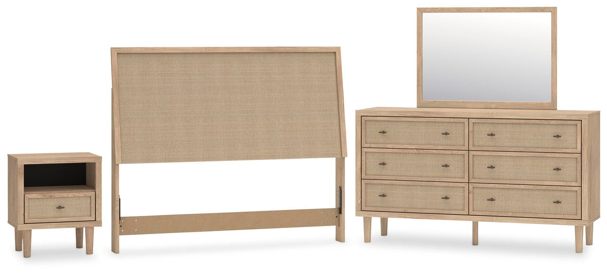 Cielden Panel Headboard Set - Queen, Dresser, Mirror and Nightstand