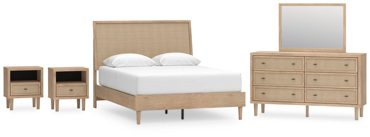 Cielden Panel Bed Set - Queen, Dresser, Mirror and 2 Nightstands
