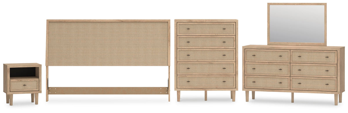 Cielden Panel Headboard Set - King, Dresser, Mirror, Chest and Nightstand
