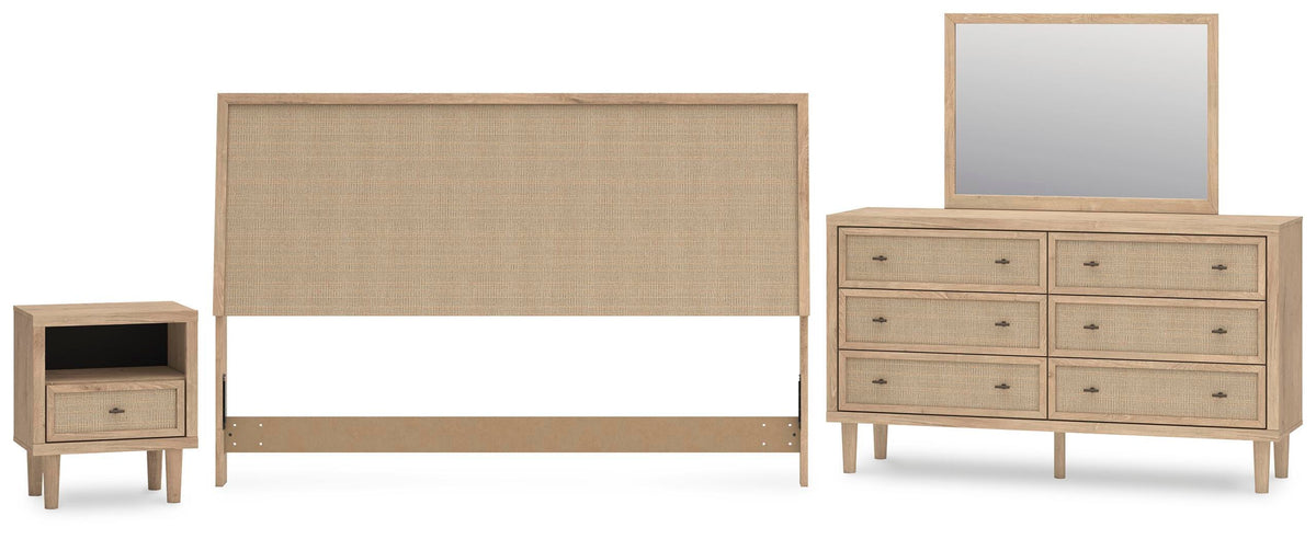 Cielden Panel Headboard Set - King, Dresser, Mirror and Nightstand