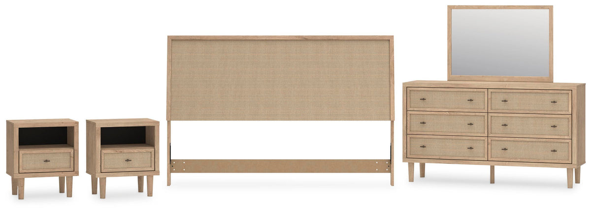 Cielden Panel Headboard Set - King, Dresser, Mirror and 2 Nightstands
