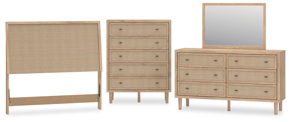 Cielden Panel Headboard Set - Full, Dresser, Mirror and Chest