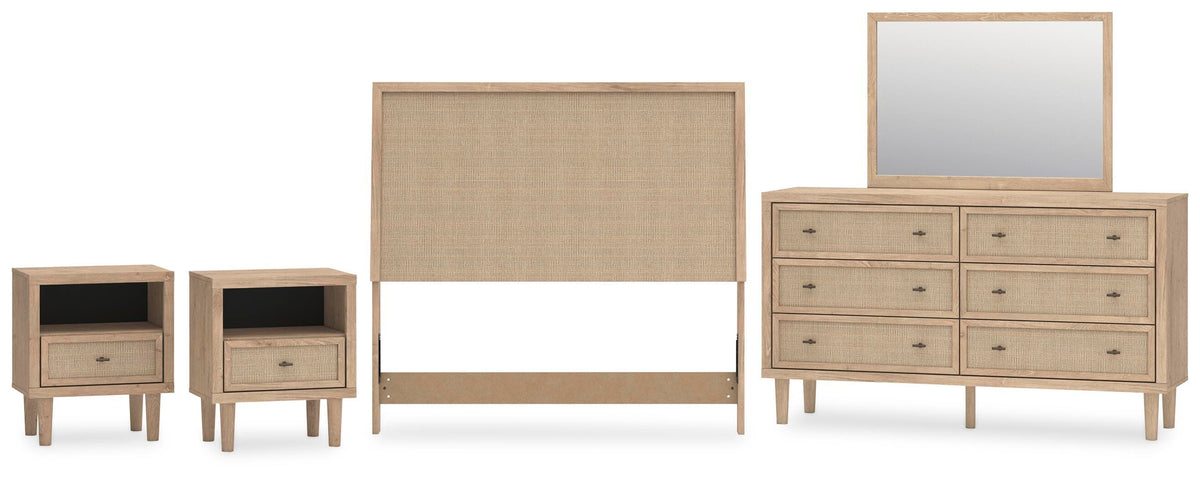 Cielden Panel Headboard Set - Full, Dresser, Mirror and 2 Nightstands