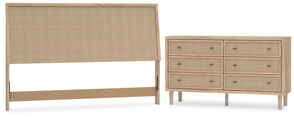 Cielden Panel Headboard Set - King, Dresser
