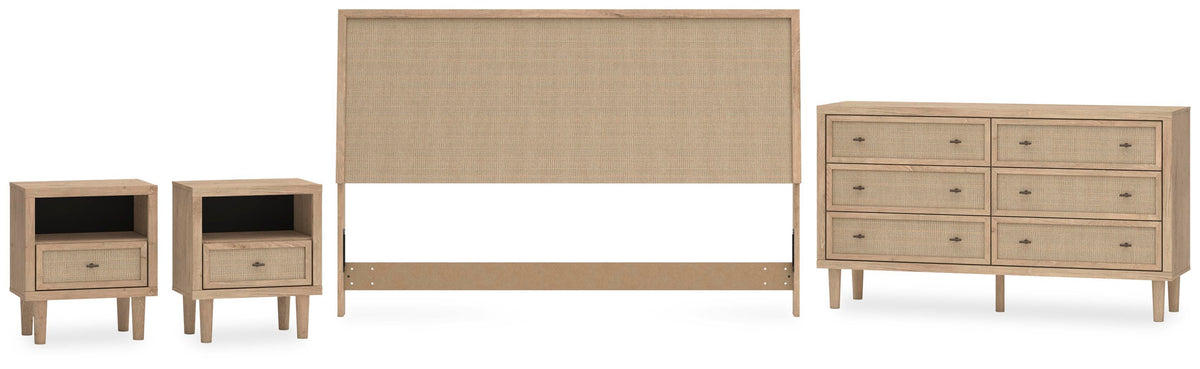 Cielden Panel Headboard Set - King, Dresser and 2 Nightstands