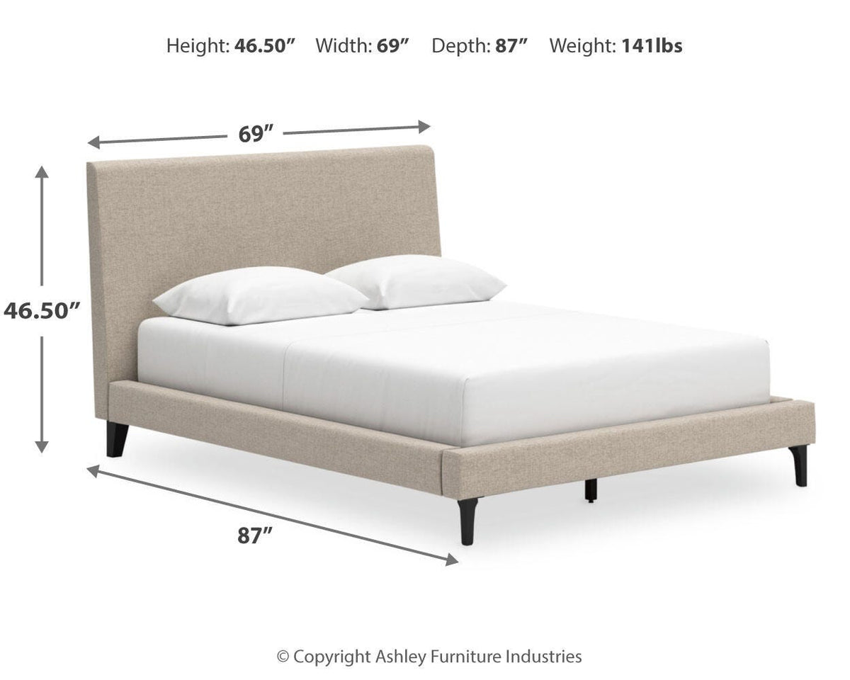 Cielden Queen Upholstered Bed, Dresser and 2 Nightstands