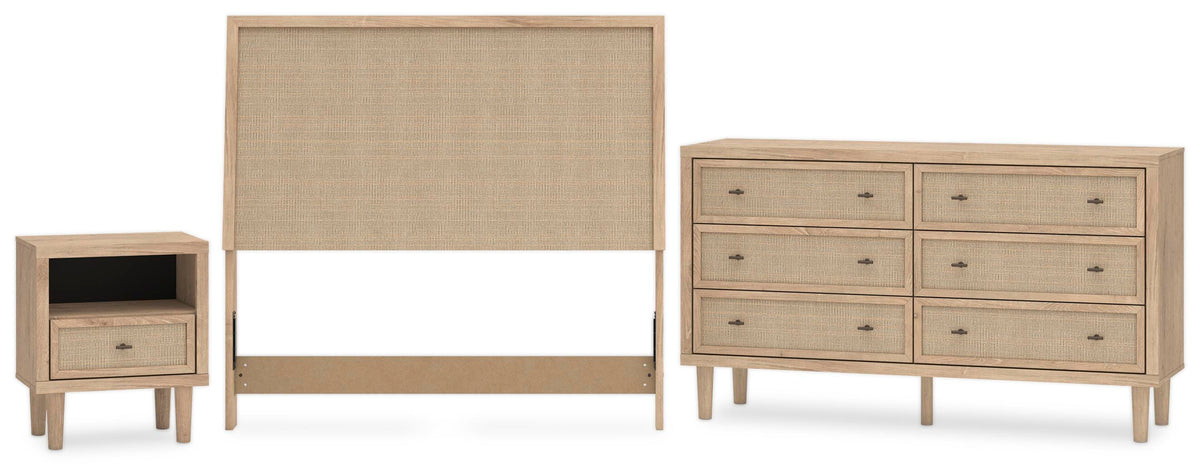 Cielden Panel Headboard Set - Full, Dresser and Nightstand